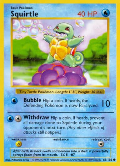 Squirtle [Shadowless] #63