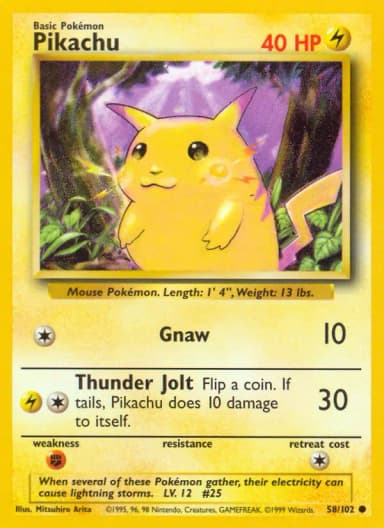 Pikachu [1st Edition Red Cheeks] #58