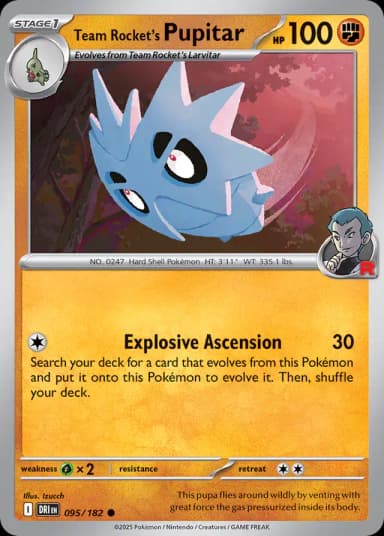 Team Rocket's Pupitar [Reverse Holo] #95