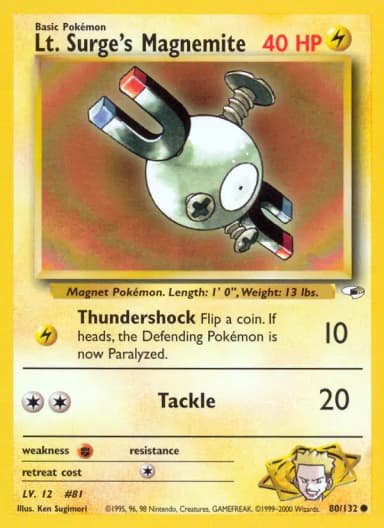 Lt. Surge's Magnemite #80