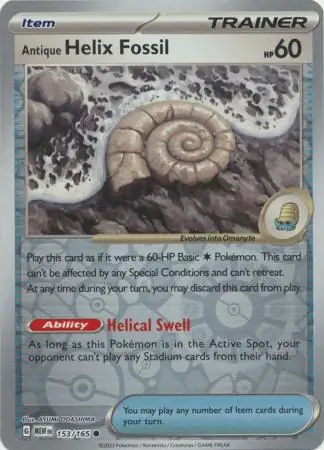 Antique Helix Fossil [Reverse Holo] #153